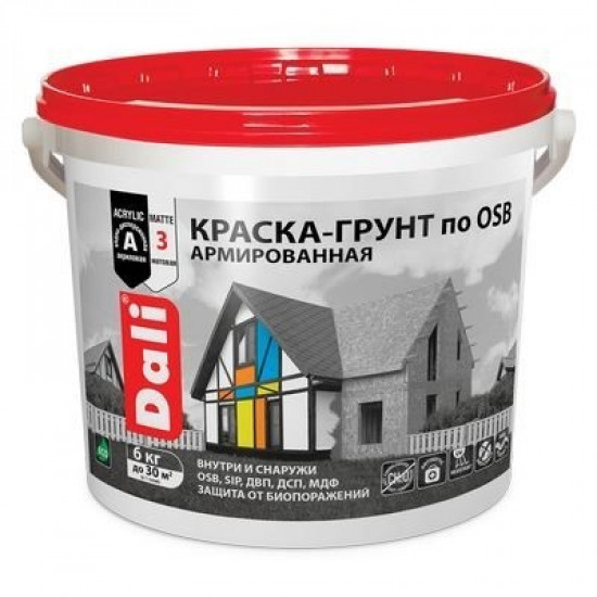 Краска-грунт DALI 12кг Армированная по OSB база С(44) 12,44кг