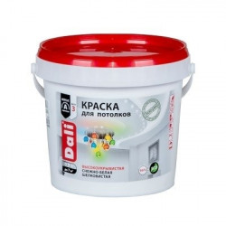Краска DALI водно-дисперсионные для потолка 0,9л белая 96%