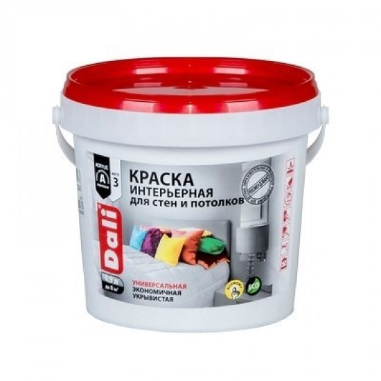Краска DALI водно-дисперсионные интерьерная 0,9л белая 96%