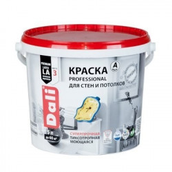 Краска DALI водно-дисперсионные Professional для стен и потолков 5л С бесцветная
