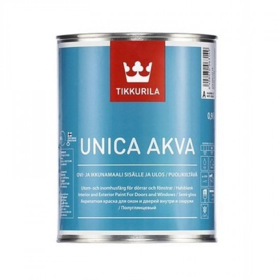 Тиккурила УНИКА АКВА 0,9л (1/6) Краска для окон и дверей П/Глянцевая